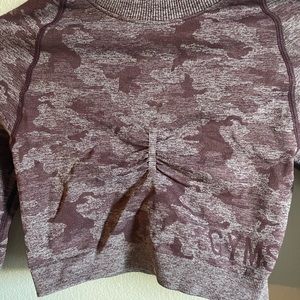Gymshark camo long sleeve crop top